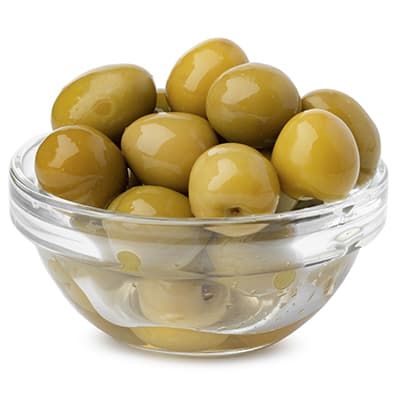 Ein Bild von Oliven in einer Schale